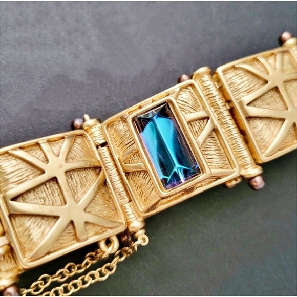 Givenchy Couture Crystal & Matte Gold Link Bracelet - Picture 7 of 7